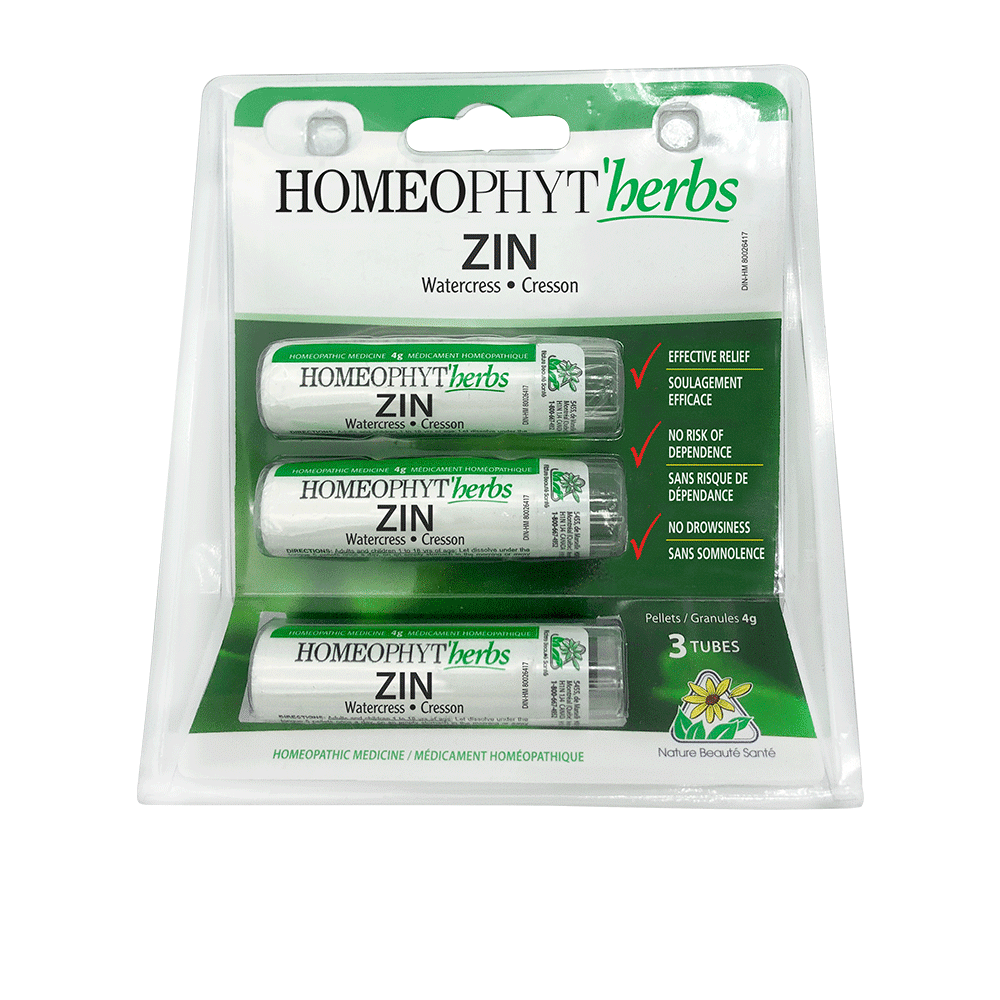 Homeocan - HOMEOPHYT HERBS LINE ZIN (zinc - watercress) 3 tubes 4 g
