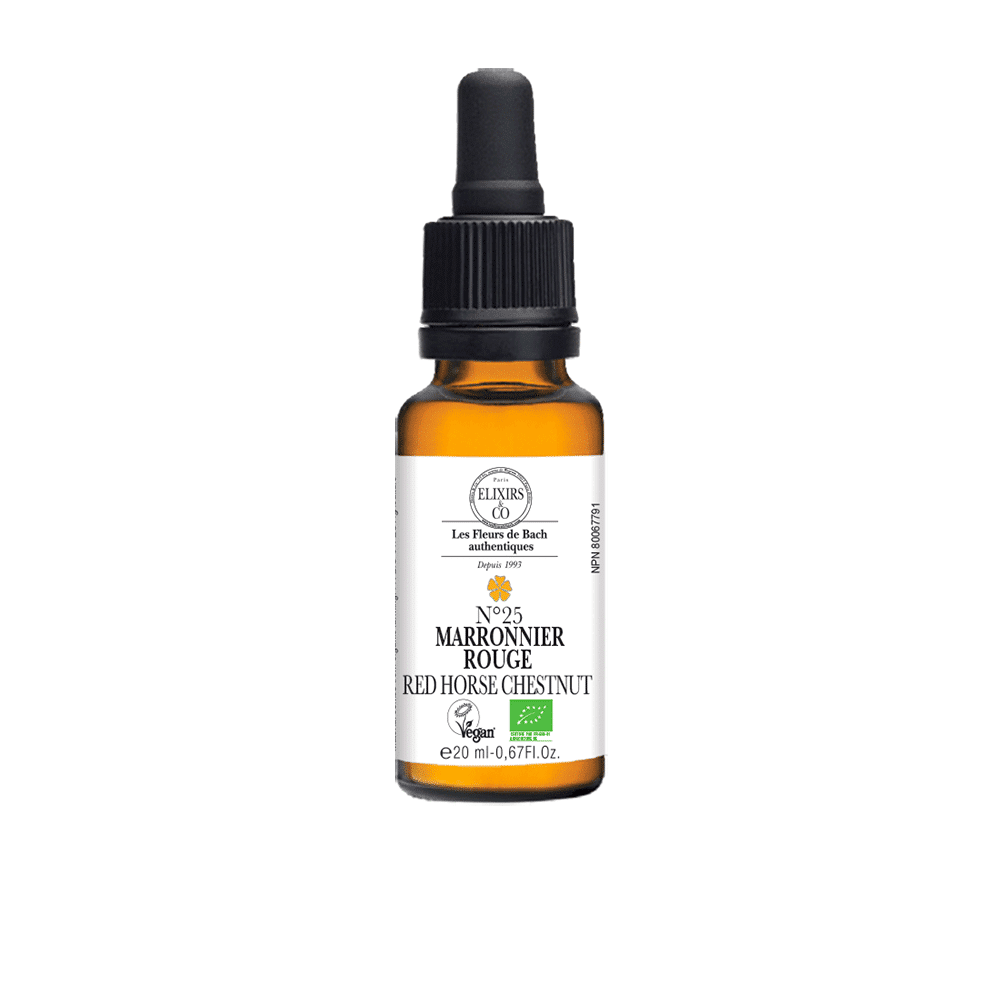 ORGANIC SINGLE BACH FLOWER ELIXIRS No25 Red Chestnut BIO 20 mL