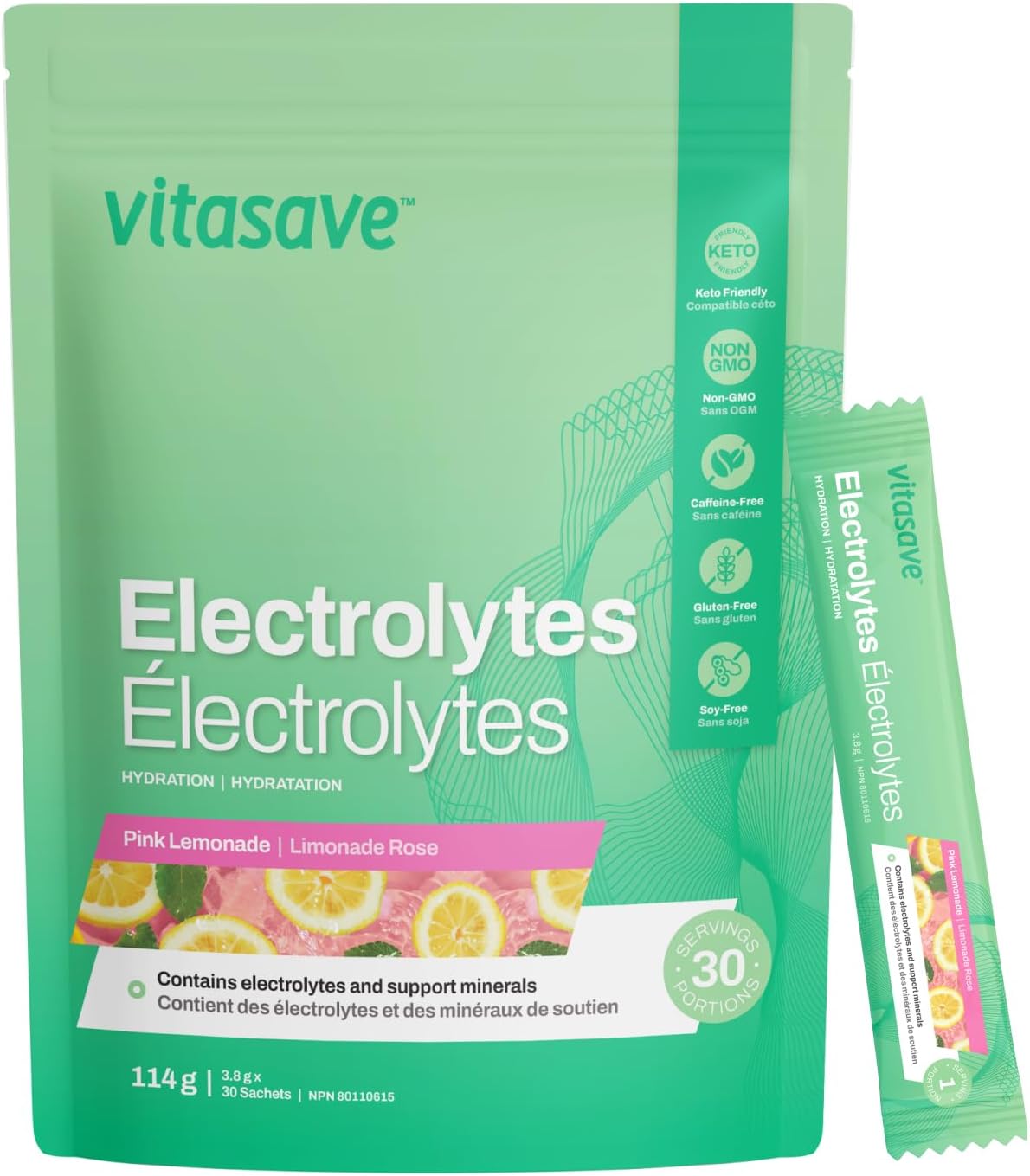 Vitasave Electrolytes - Pink Lemonade (30 sachets) 114g