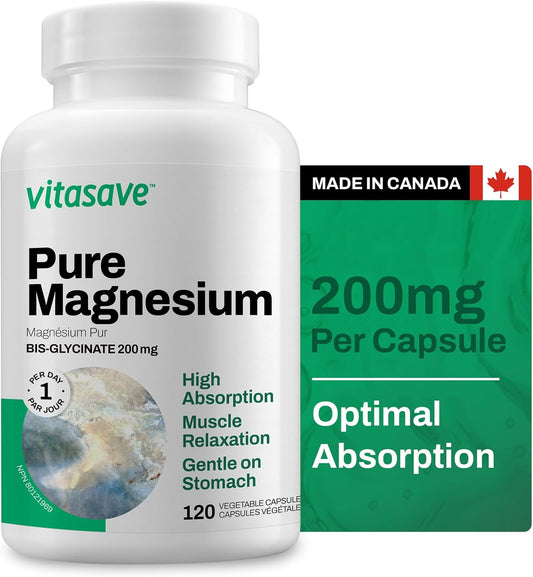 Vitasave Magnesium Bisglycinate 200 mg (120 Capsules)