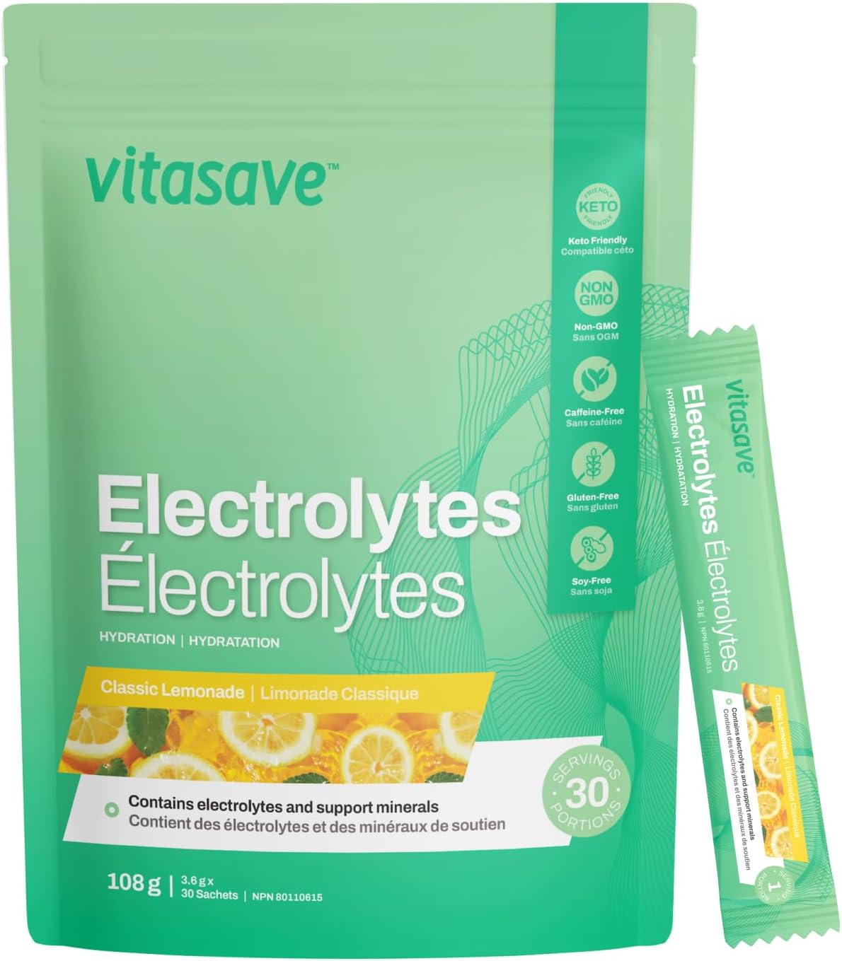 Vitasave Electrolytes - Classic Lemonade (30 sachets) 108g