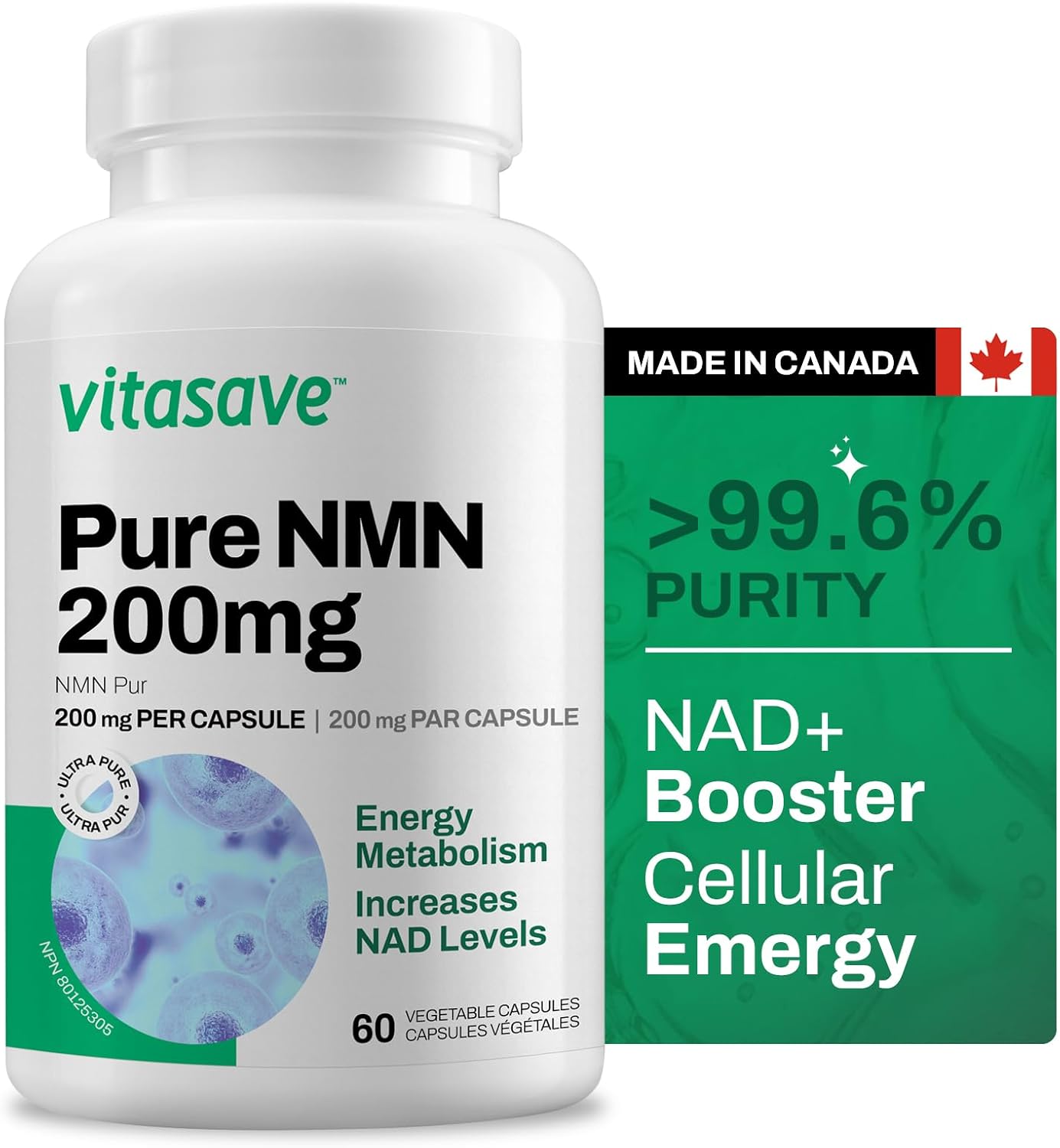 Vitasave Pure NMN 200 mg (60 VCaps)
