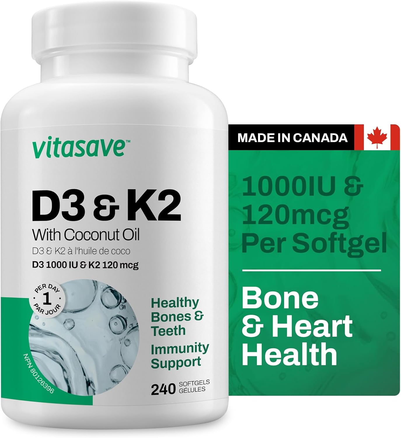 Vitasave D3&K2 (240 Softgels)