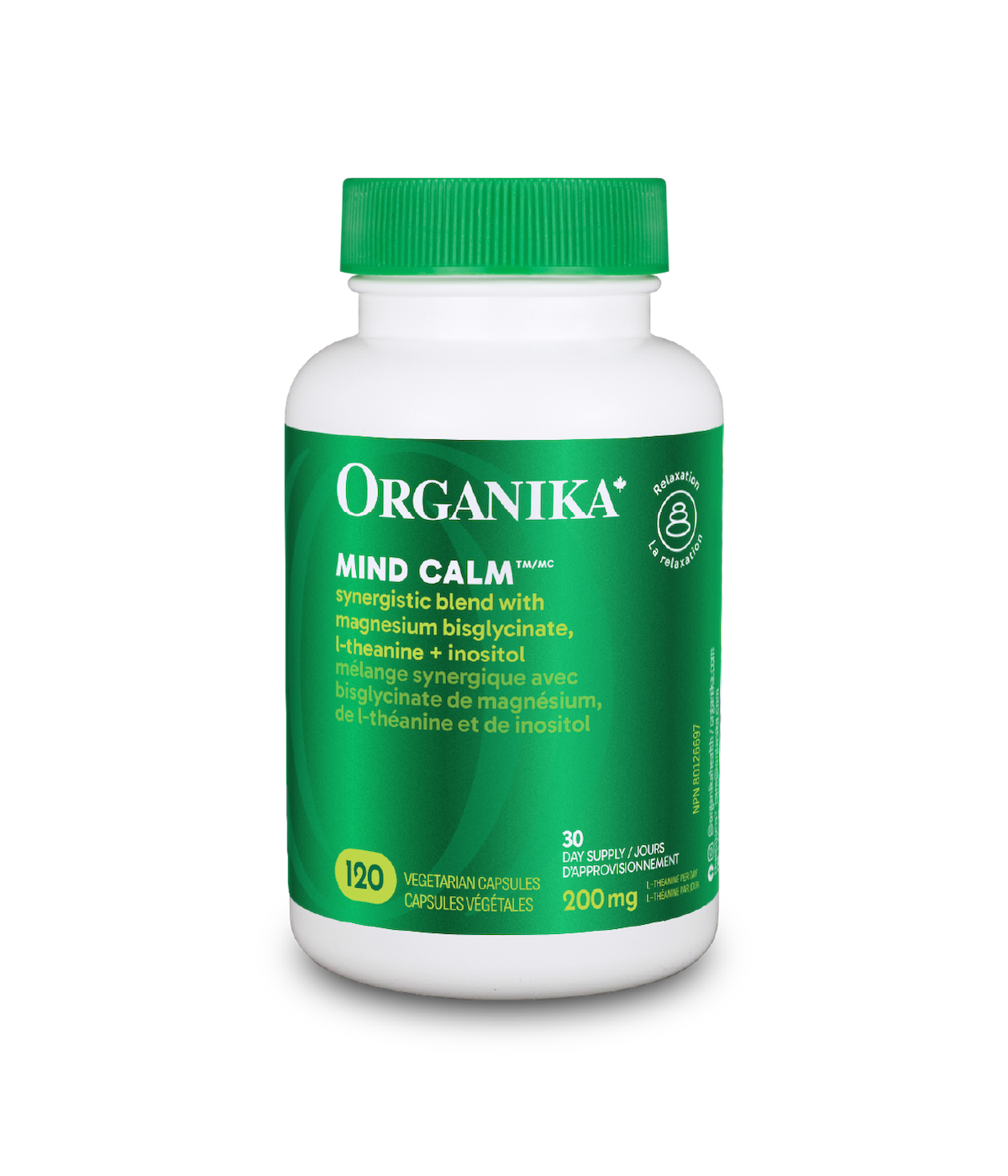 Organika - MIND CALM MAGNESIUM INOSITOL L-THEANINE VEGETARIAN CAPSULES 120VCAP