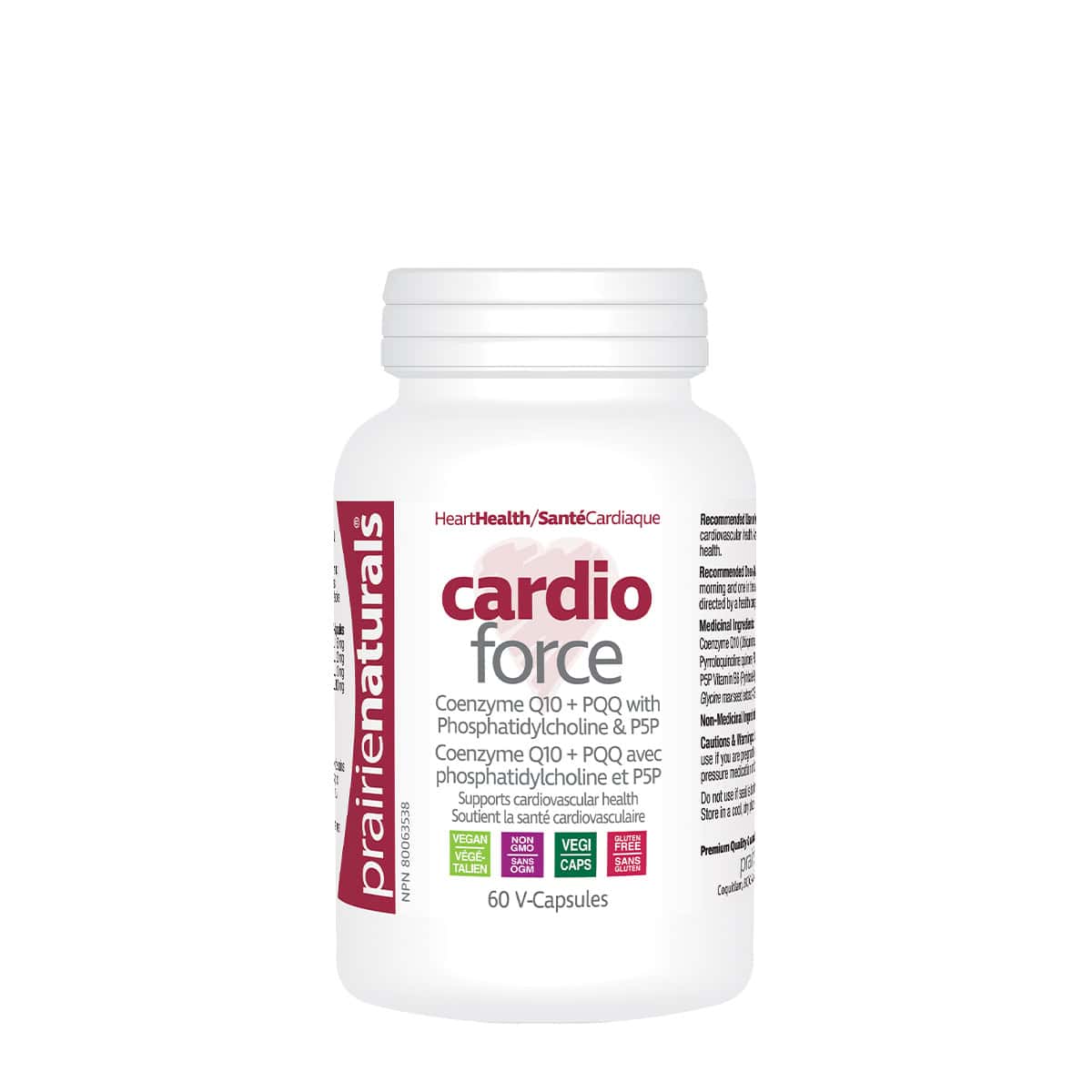 Prairie Naturals - Cardio-Force Cardio Health + Mitochondrial Support - CoQ10 & PQQ - 60 V-Caps