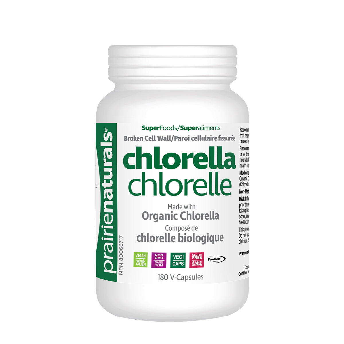 Prairie Naturals - Organic Chlorella Broken Cell Wall - 180 V-Caps