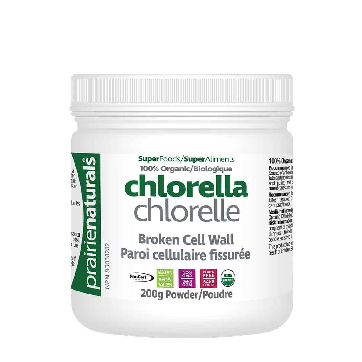 Prairie Naturals - Organic Chlorella Broken Cell Wall - 200g