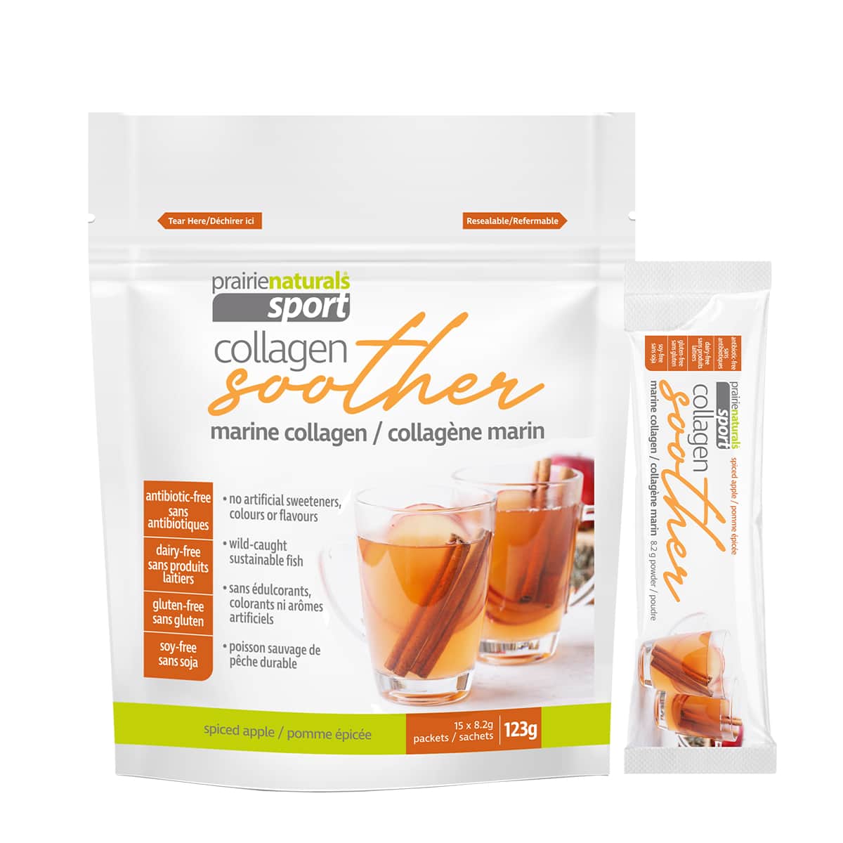 Prairie Naturals - Marine Collagen Soother - Spiced Apple - 8.2g x 15