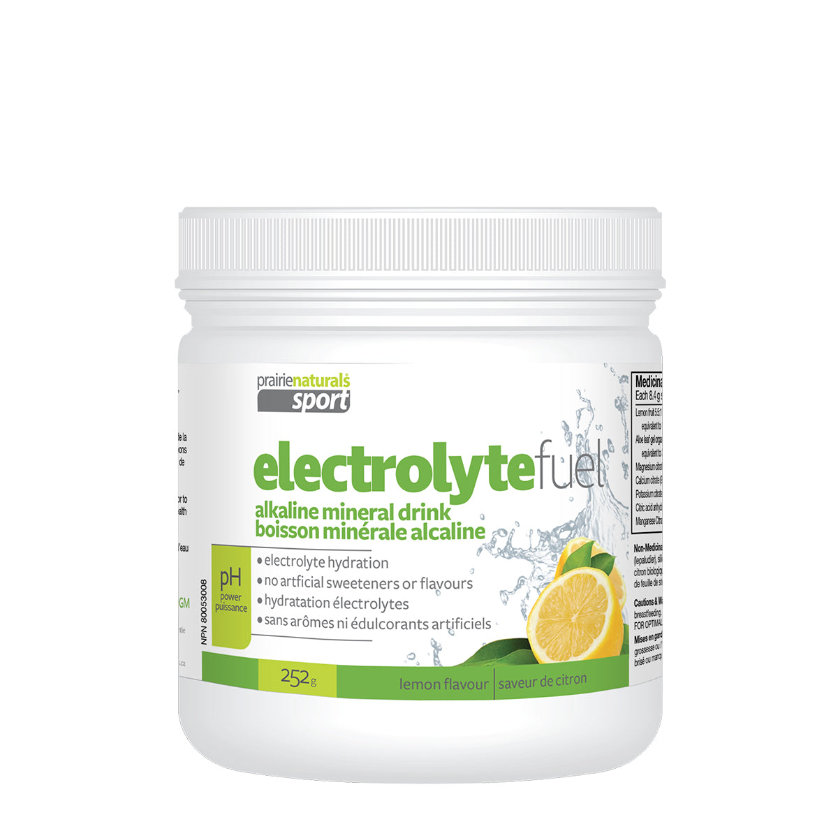 Prairie Naturals - Electrolyte Fuel pH-Balanced Lemon, Aloe, & Mineral Drink Mix - 262g