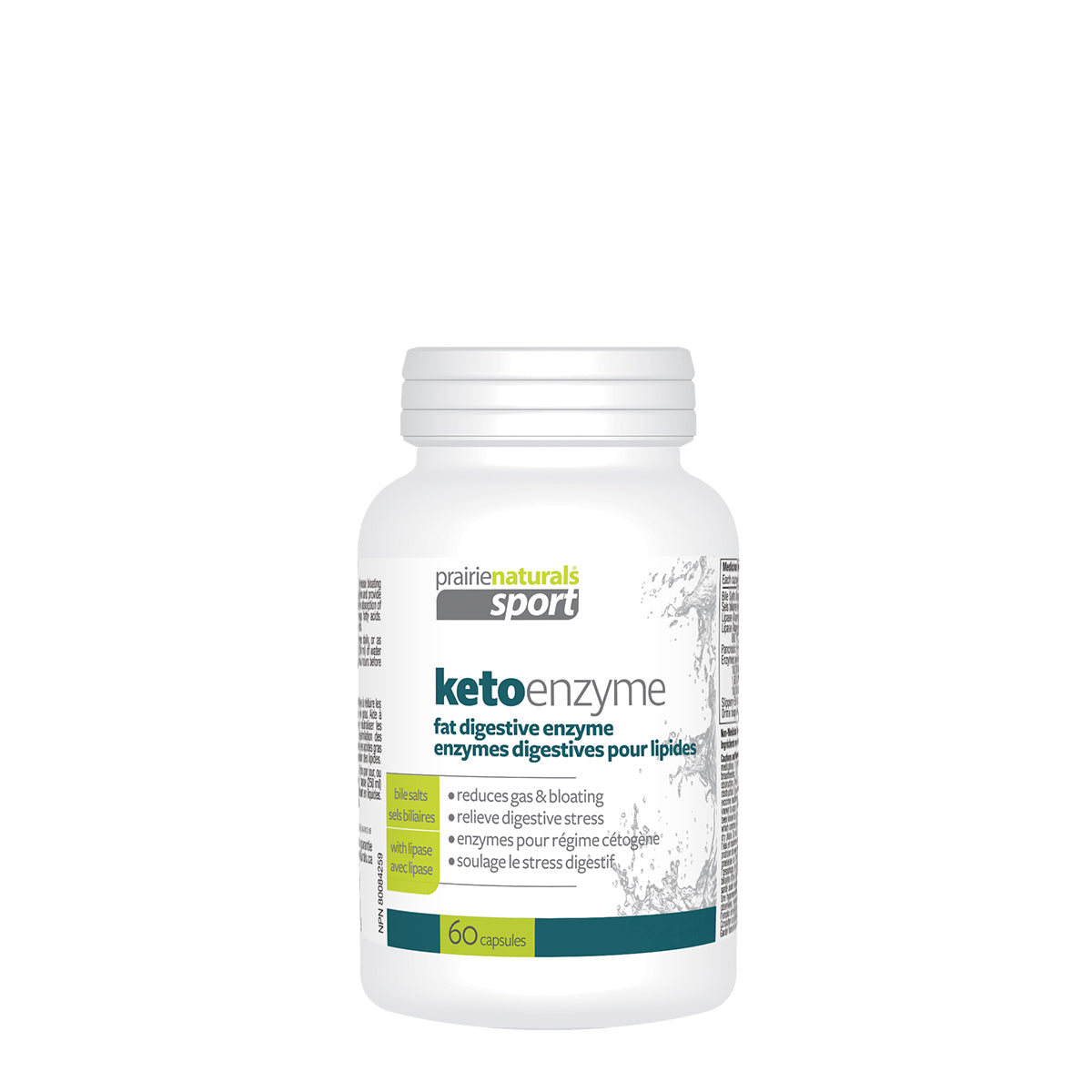 Prairie Naturals - KetoEnzyme Fat-Digesting Enzyme with Lipase & Bile Salts - 60 Capsules