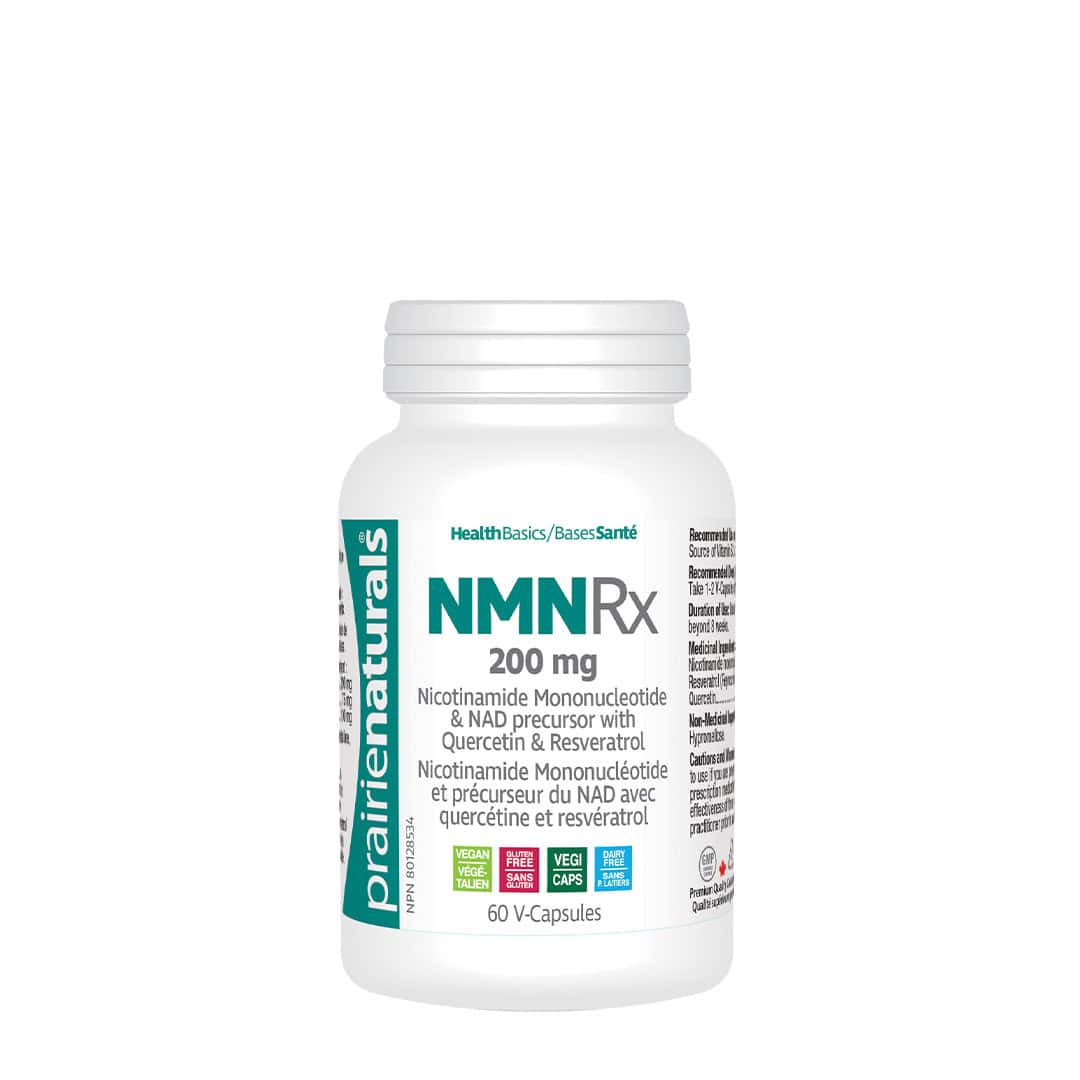 Prairie Naturals - NMN Rx 200mg with Quercetin + Resveratrol - 60 V-Caps