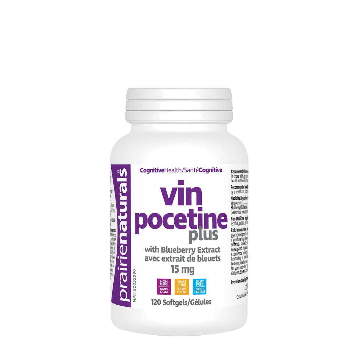 Prairie Naturals - Vinpocetine 15mg with Blueberry Extract - 120 Softgels