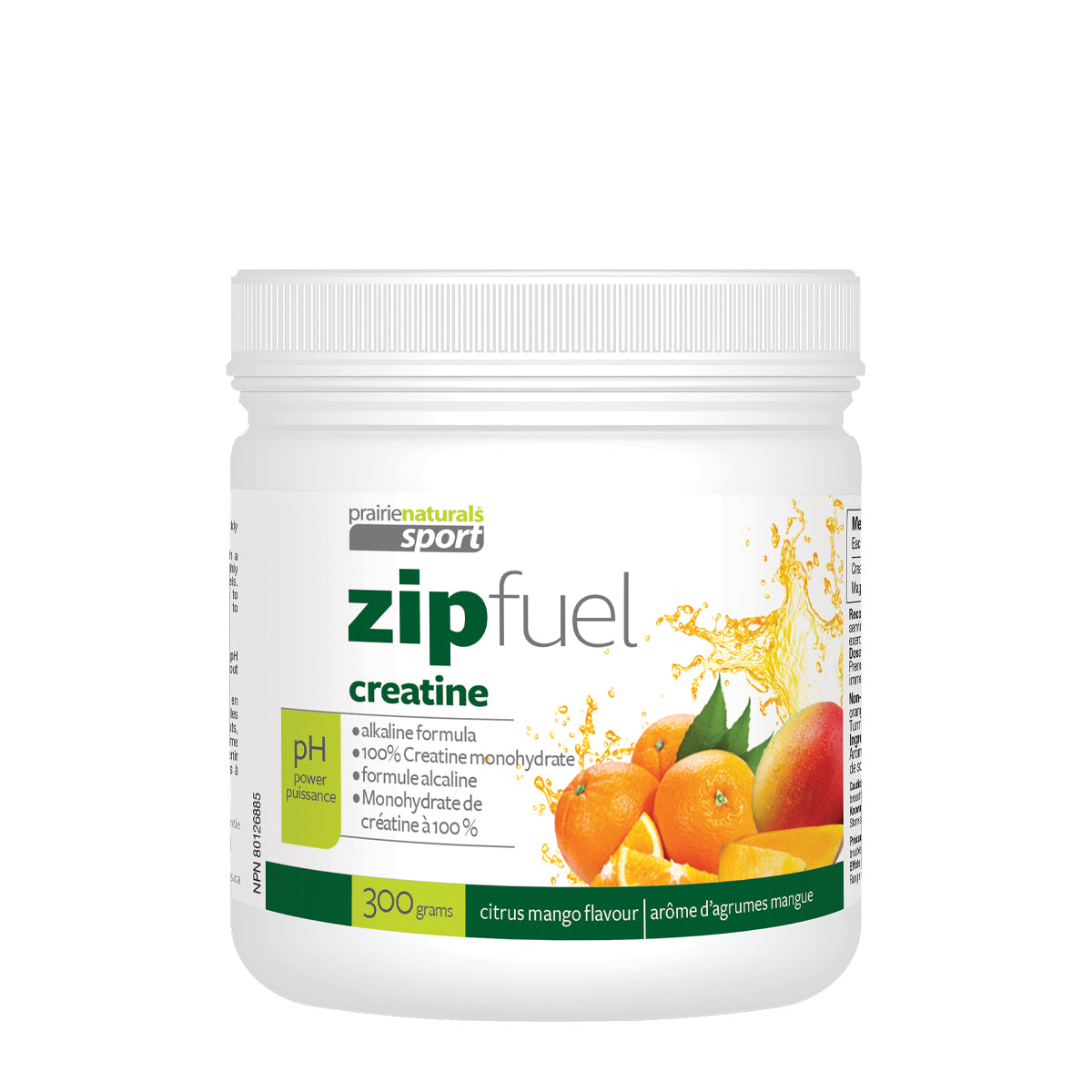 Prairie Naturals - Zip Fuel pH-Balanced Creatine Energy Drink - Citrus Mango - 300g