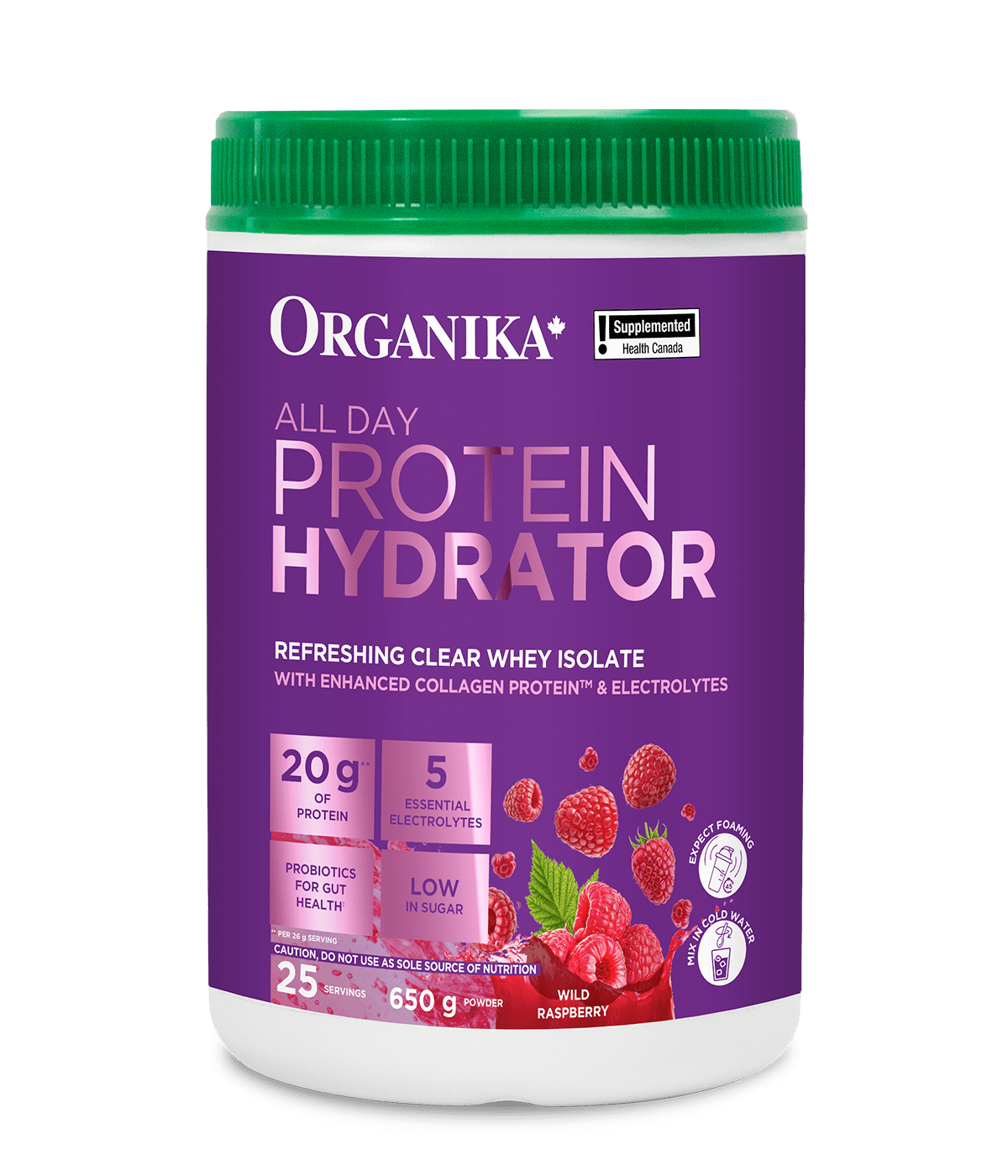 Organika - WHEY PROTEIN HYDRATOR RASPBERRY 650G