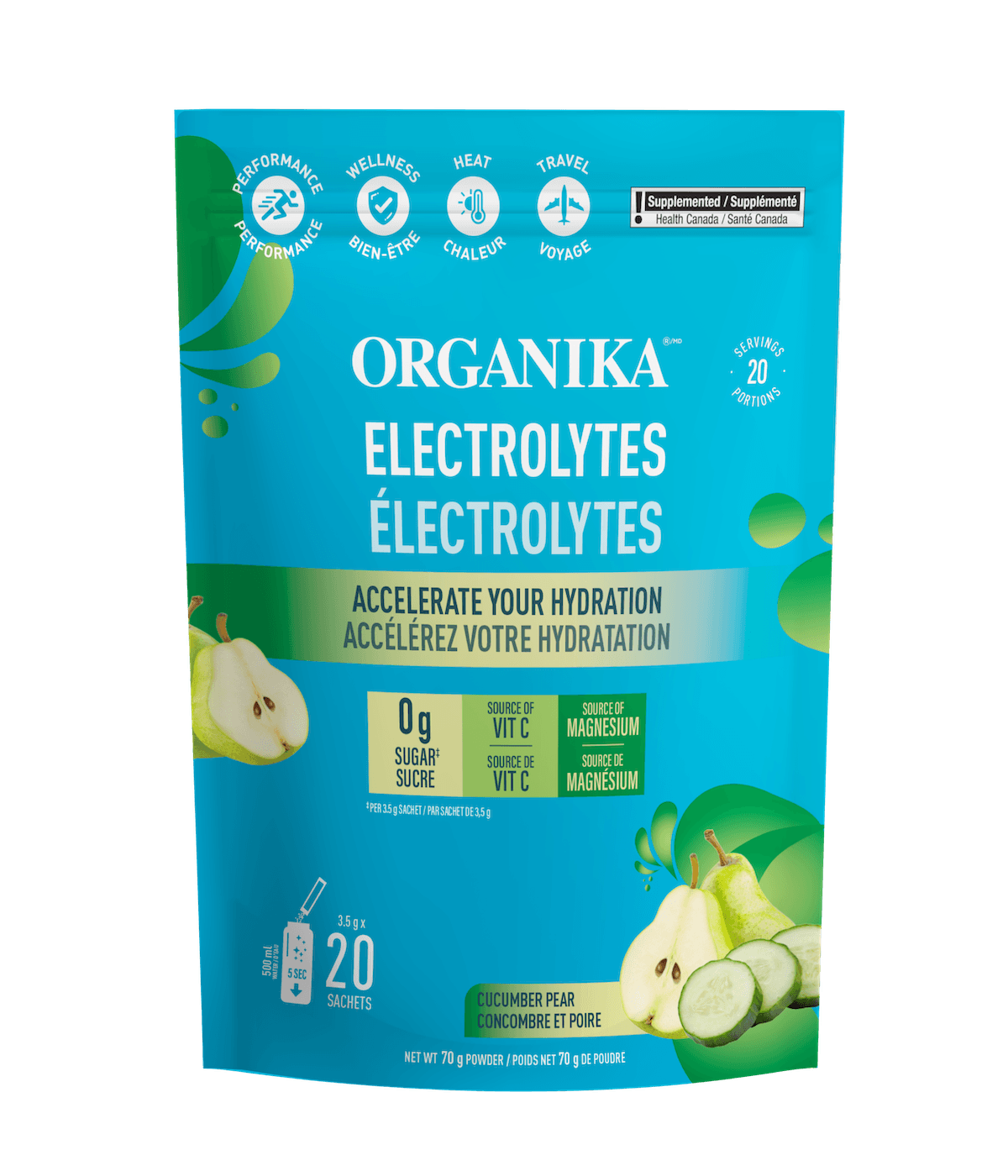 Organika - ELECTROLYTES CUCUMBER PEAR 3.5G 20 BAG