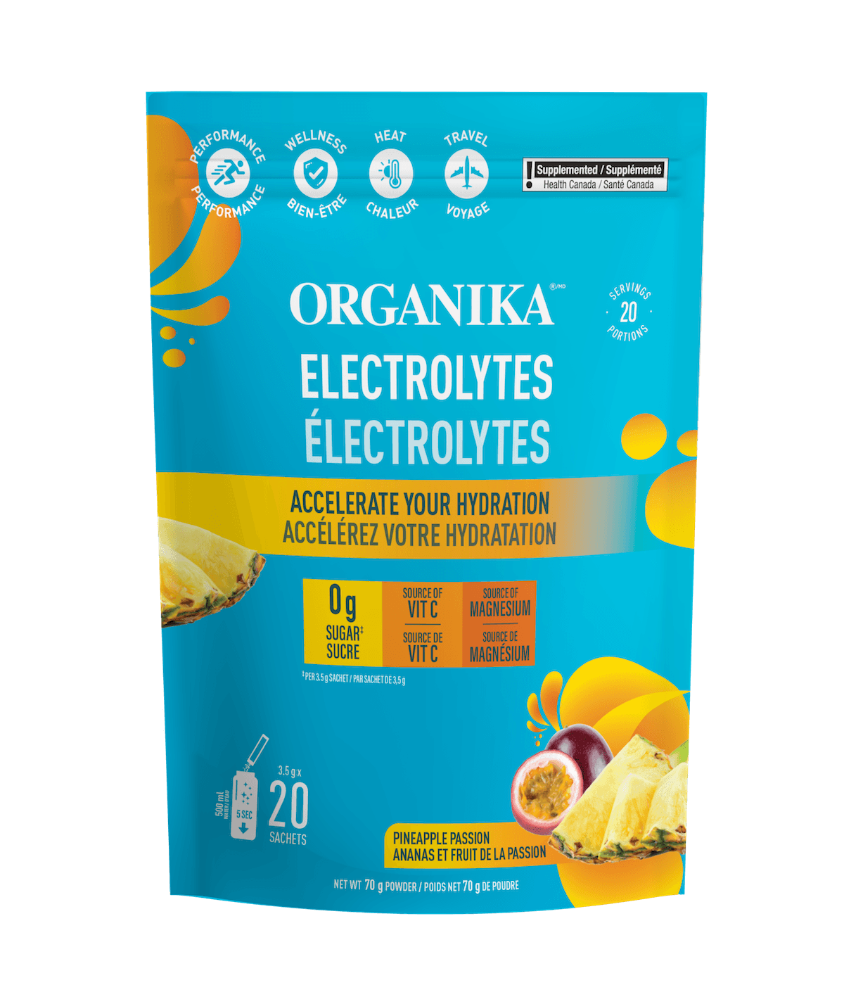 Organika - ELECTROLYTES PINEAPPLE PASSION 3.5G 20 BAG