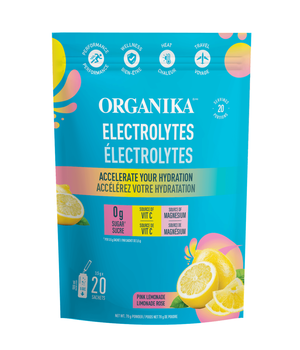 Organika - ELECTROLYTES PINK LEMONADE 3.5G 20 BAG