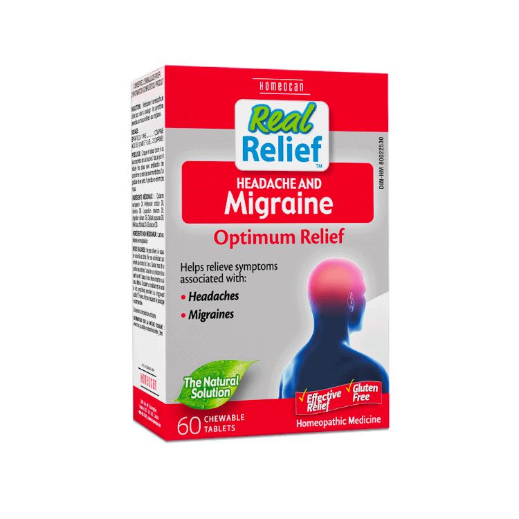 Homeocan - REAL RELIEF LINE (FOR ADULTS) TABLETS Headache / Migraine 60 comp