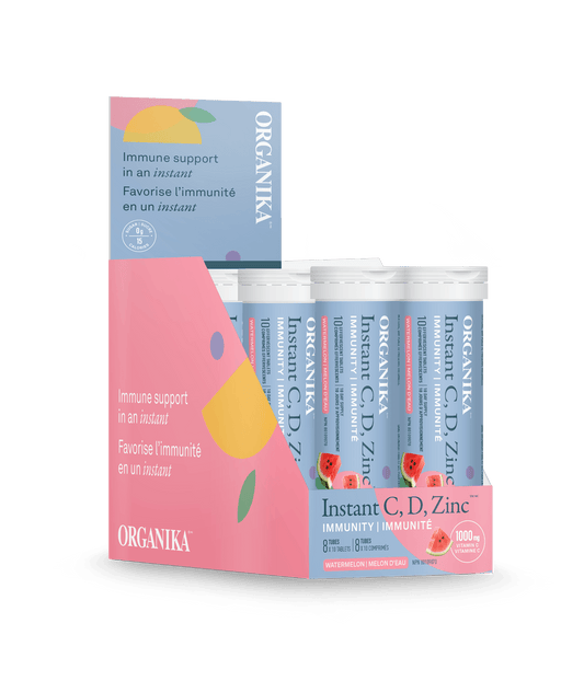 Organika - INSTANT VITAMIN C, D + ZINC WATERMELON 1000MG 10TAB 8 PACK BOX