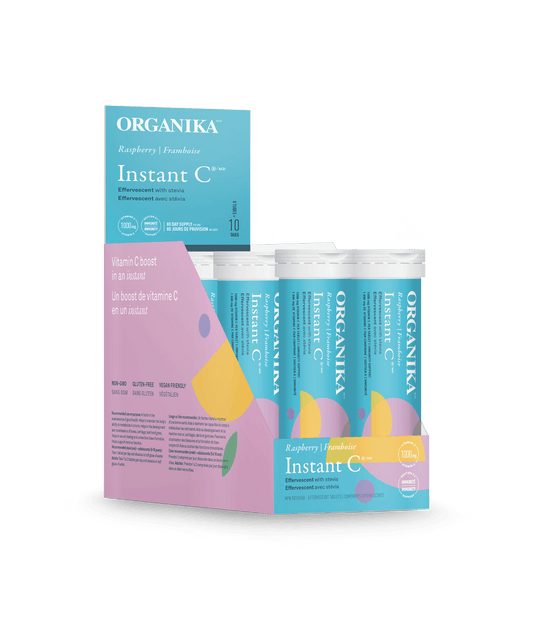 Organika - INSTANT VITAMIN C RASPBERRY 1000MG 10TAB 8 PACK BOX