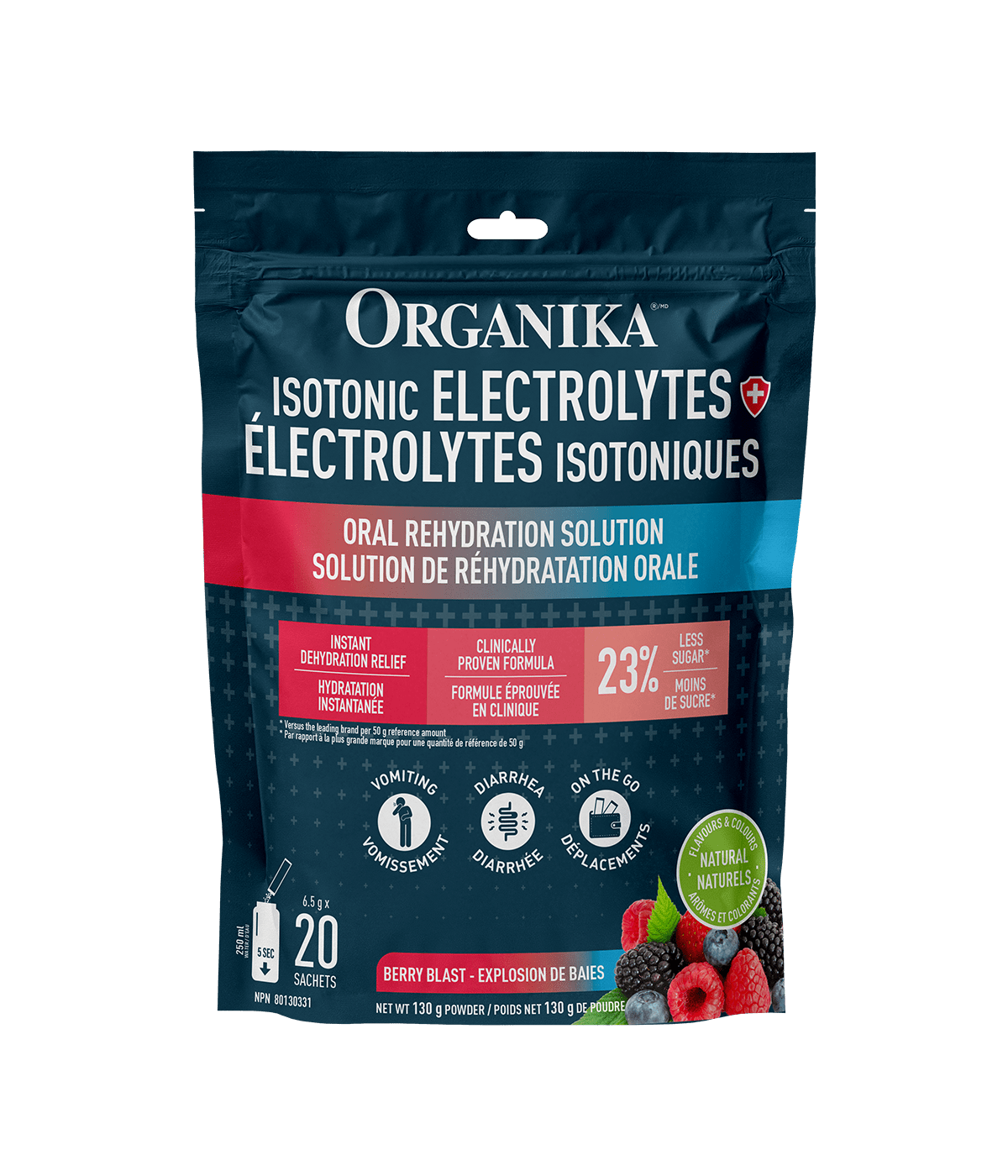 Organika - ELECTROLYTES REPLENISH FOR ADULTS BERRY BLAST 6.5 G 20 BAG