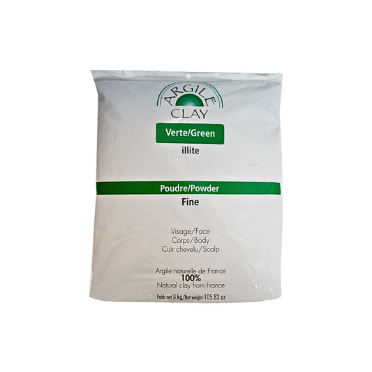 ARGILE CLAY LINE GREEN ILLITE CLAY Fine - 100 microns 3 kg
