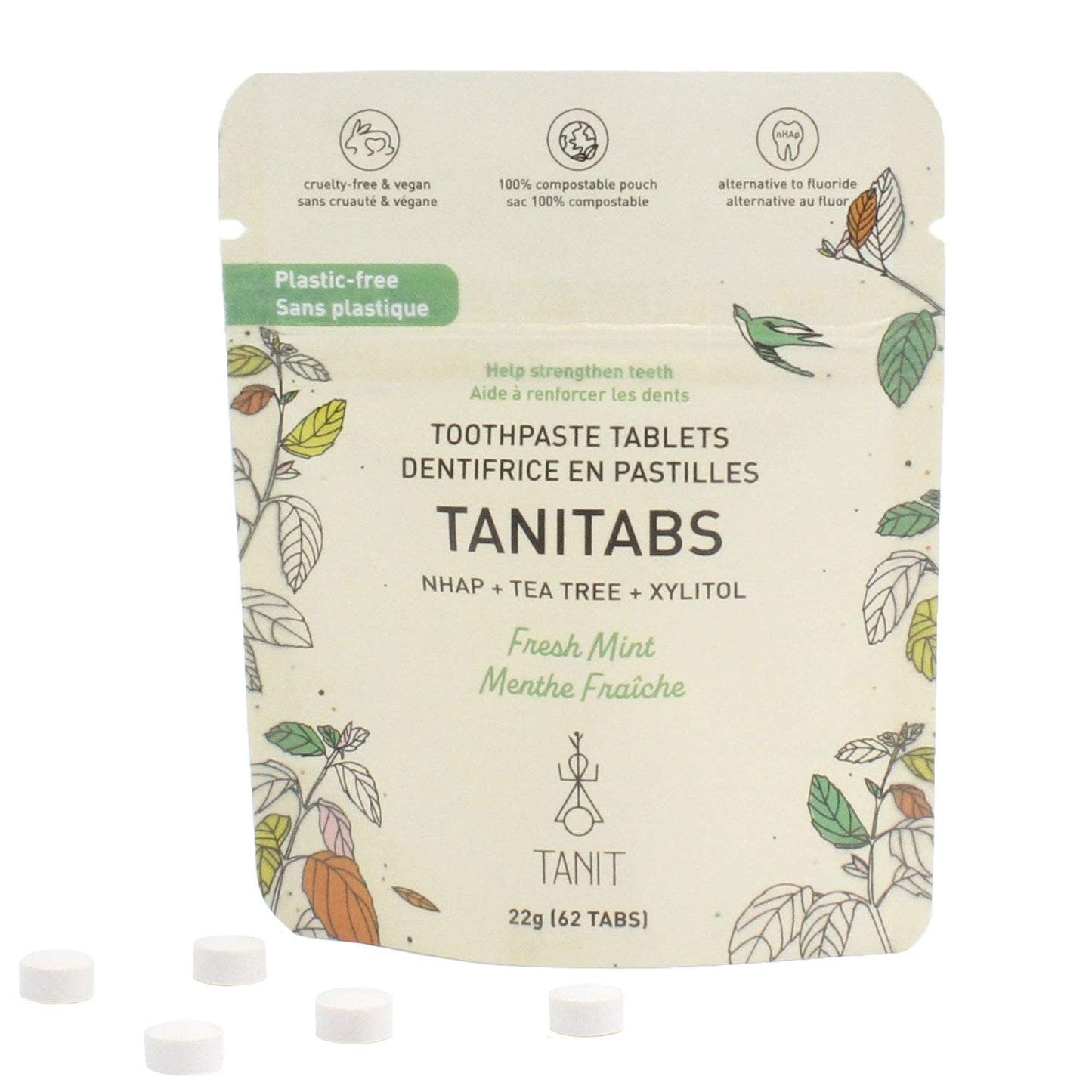 Tanitabs Eco-Refill Packs – Small (62 tabs) Compostable Pouch