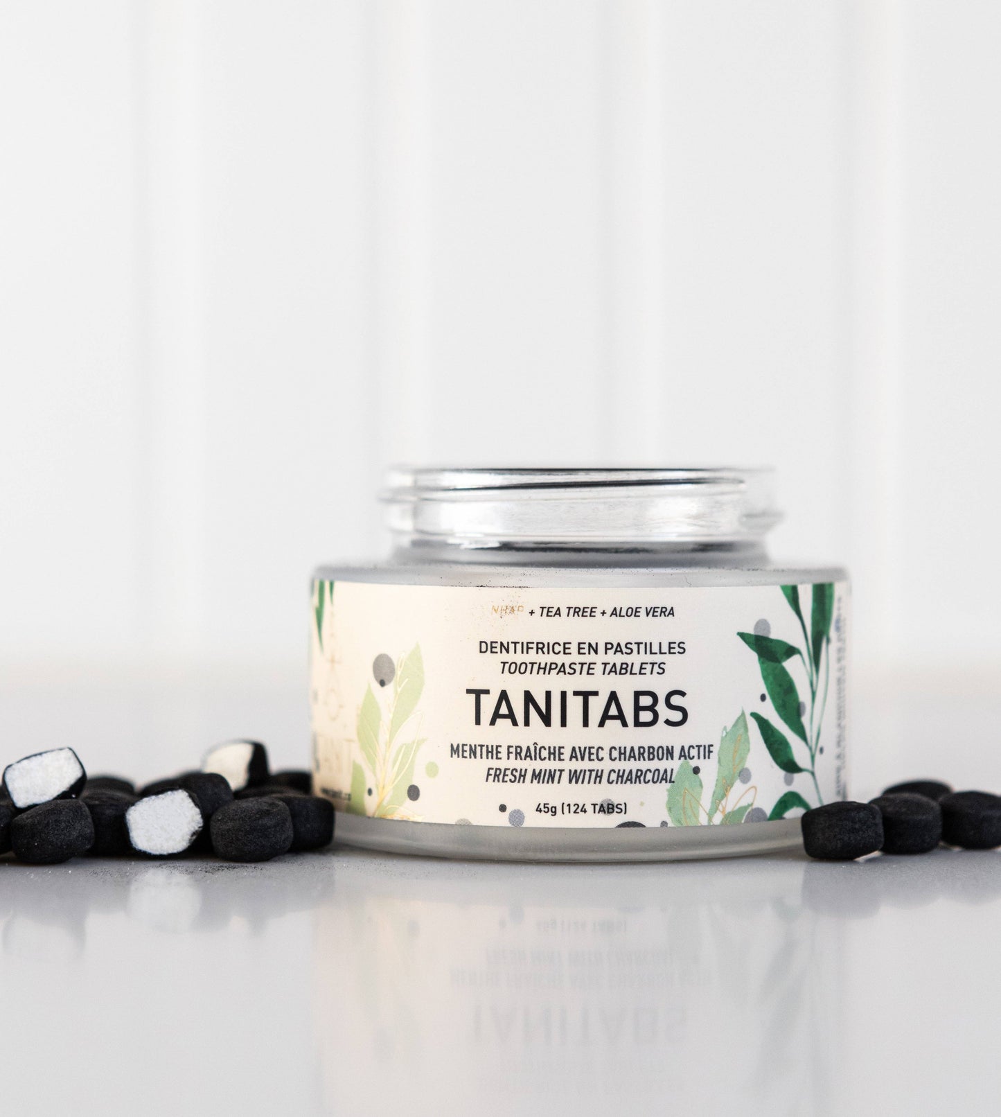 Tanitabs Toothpaste & Mouthwash Tablets – Reusable Glass Jar (124 tabs)