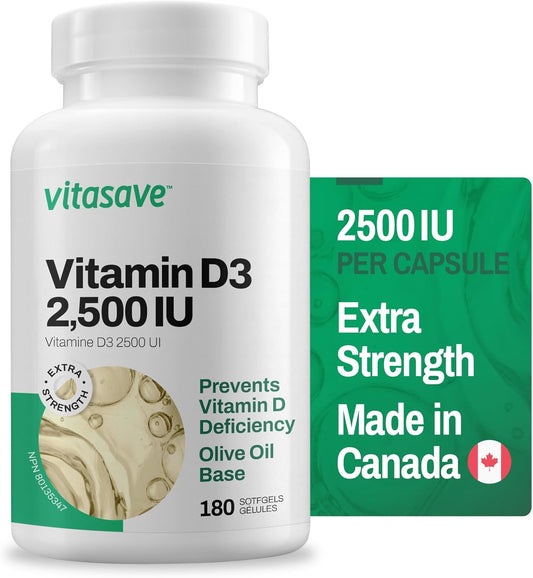 Vitamin D3 2500IU (180 Softgels)