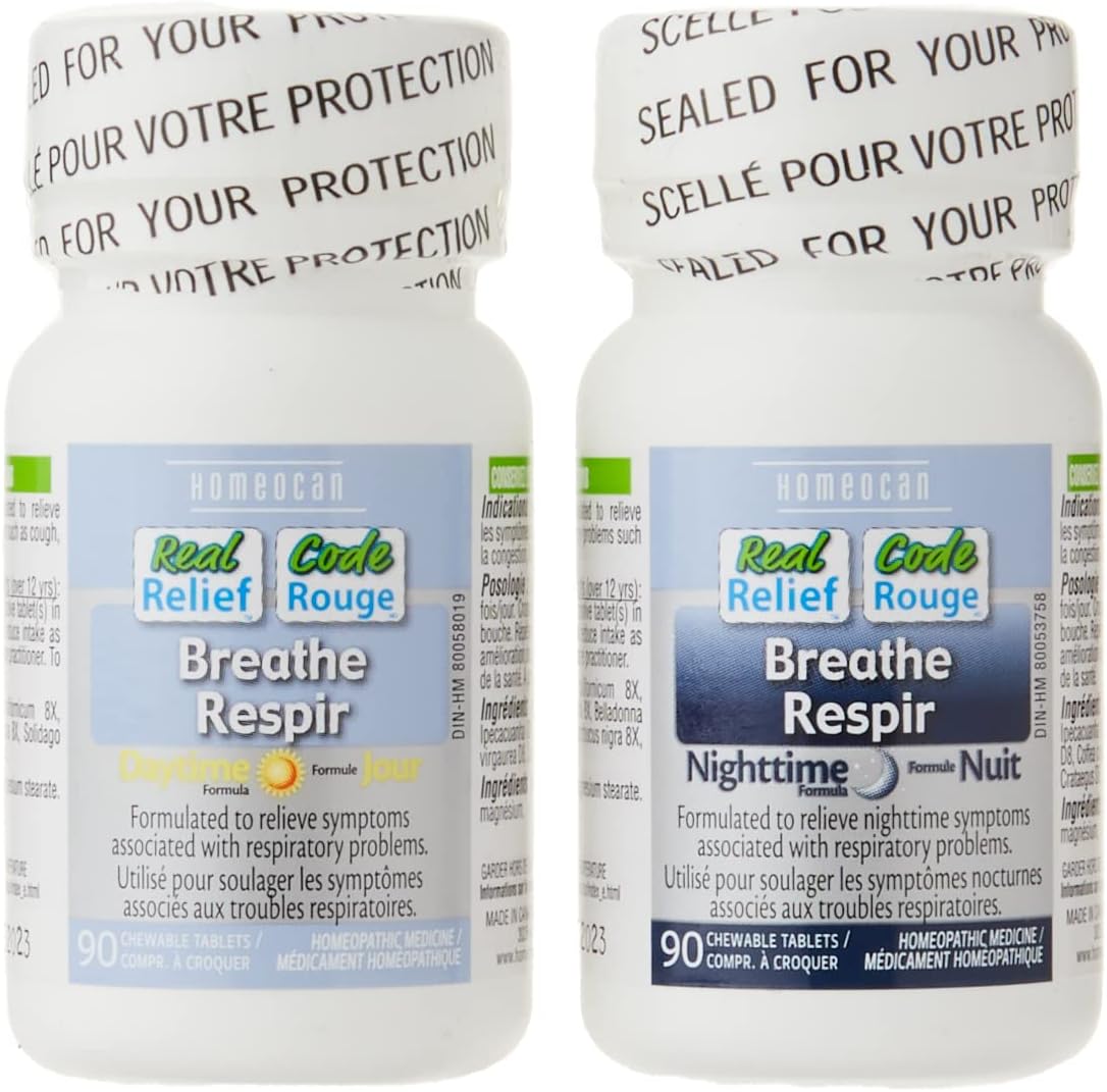 Homeocan - REAL RELIEF LINE (FOR ADULTS) TABLETS Breathe Day+Night 2 x 90 tabs