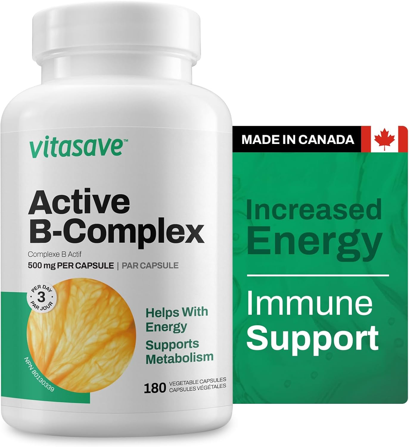 Vitasave Active B-Complex (180 VCaps)