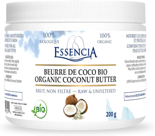 Essencia - ORGANIC VEGETABLE BUTTERS & NEUTRAL CREAM BASE Organic Raw Coconut Butter 200 g