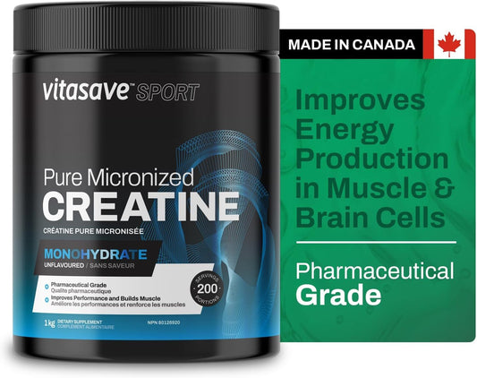 Vitasave Sport Pure Micronized Creatine Monohydrate - Pharmaceutical Grade (200 servings)