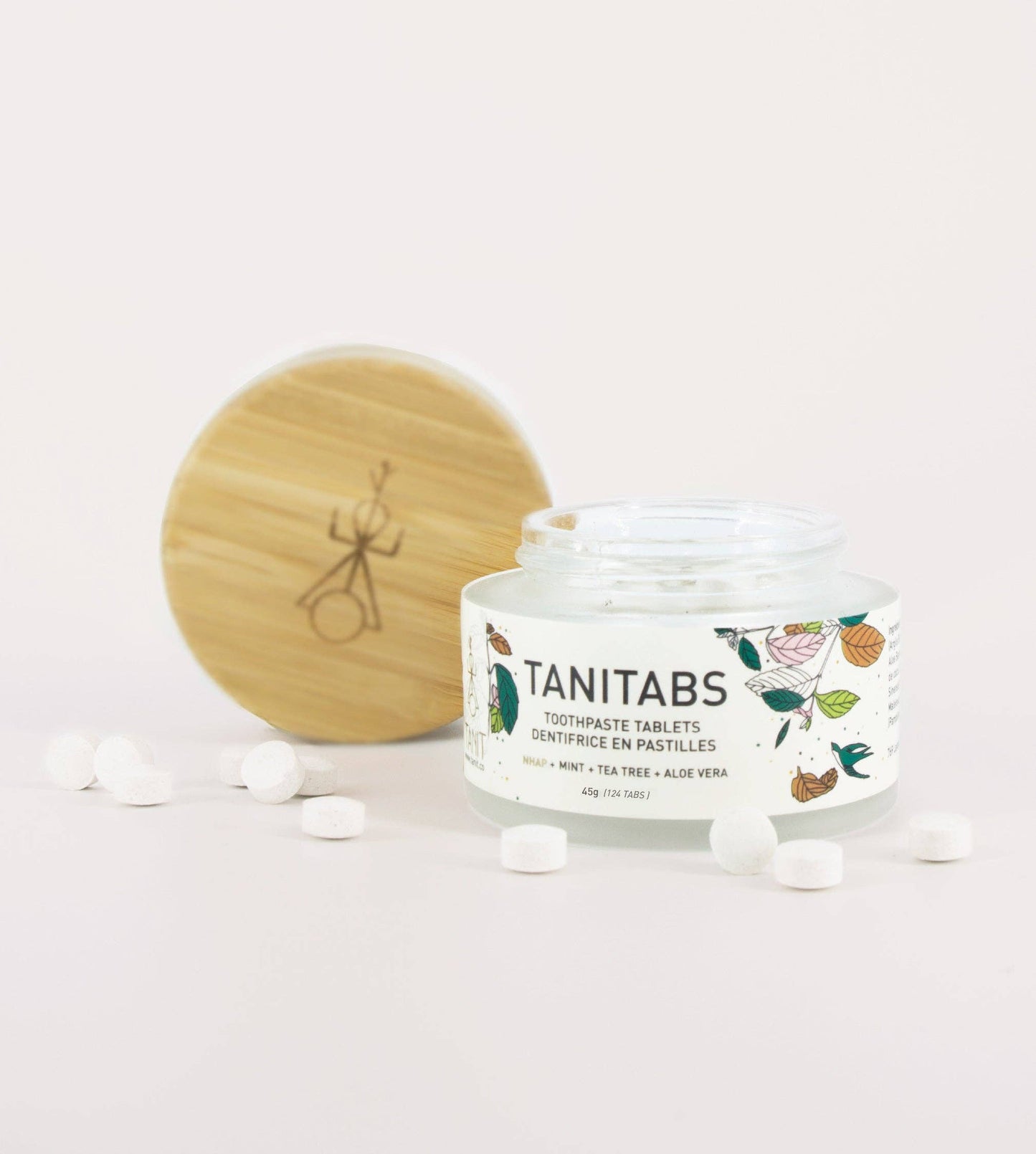 Tanitabs Toothpaste & Mouthwash Tablets – Reusable Glass Jar (124 tabs)