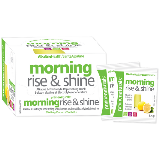 Prairie Naturals - Morning Rise & Shine pH Balancing Lemon, Aloe, & Mineral Drink Mix - 8.4g x 30 Packets