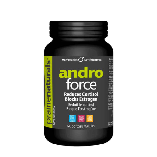 Prairie Naturals - Andro-Force Reduces Cortisol & Blocks Estrogen - 120 Softgels