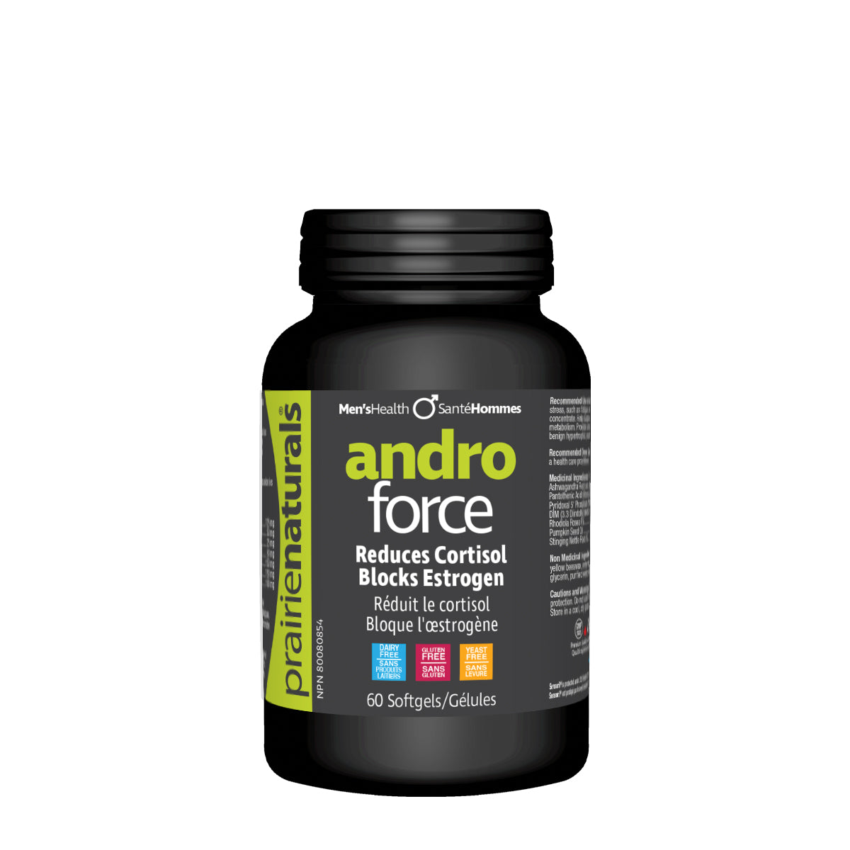 Prairie Naturals - Andro-Force Reduces Cortisol & Blocks Estrogen - 60 Softgels