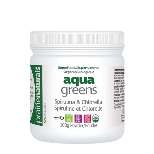 Prairie Naturals - Organic Aqua Greens Organic Spirulina & Chlorella Blend - 200g
