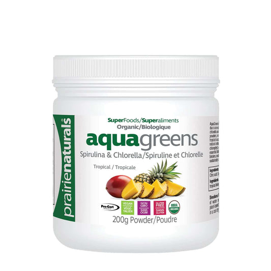 Prairie Naturals - Organic Aqua Greens Organic Spirulina & Chlorella Blend - Tropical - 200 g