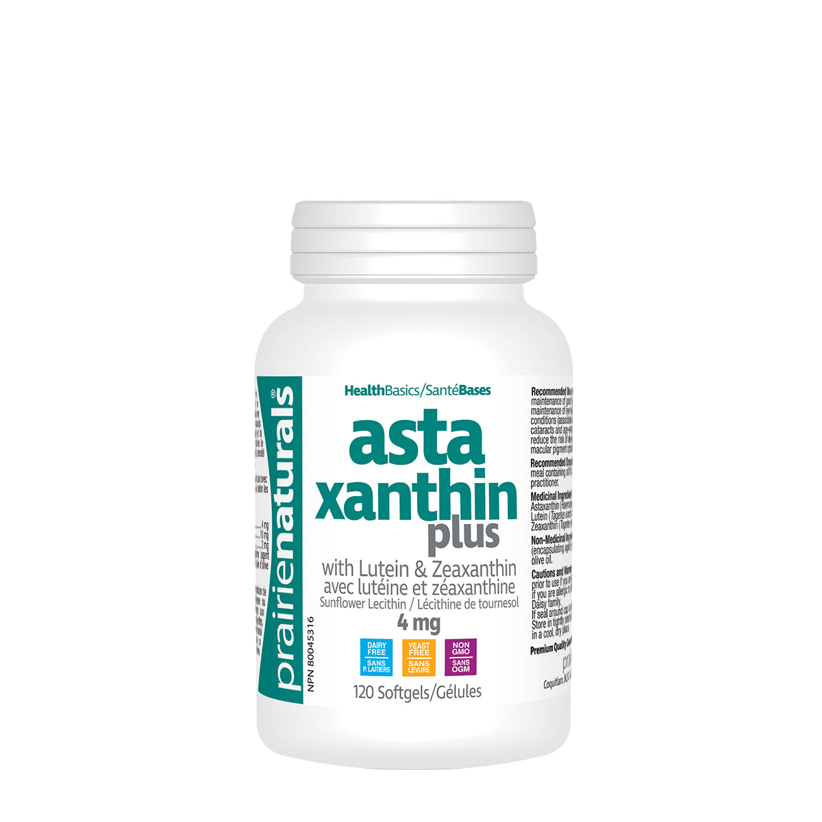 Prairie Naturals - Astaxanthin Plus 4 mg Astaxanthin, Lutein, & Zeaxanthin - 120 Softgels