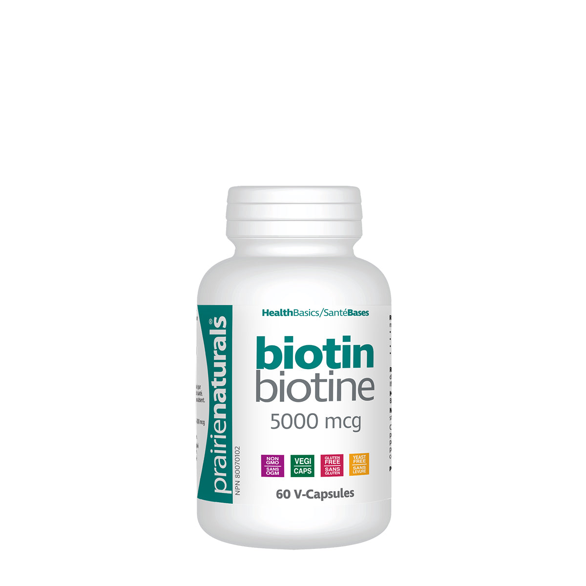 Prairie Naturals - Biotin 5,000mcg - 60 V-Caps