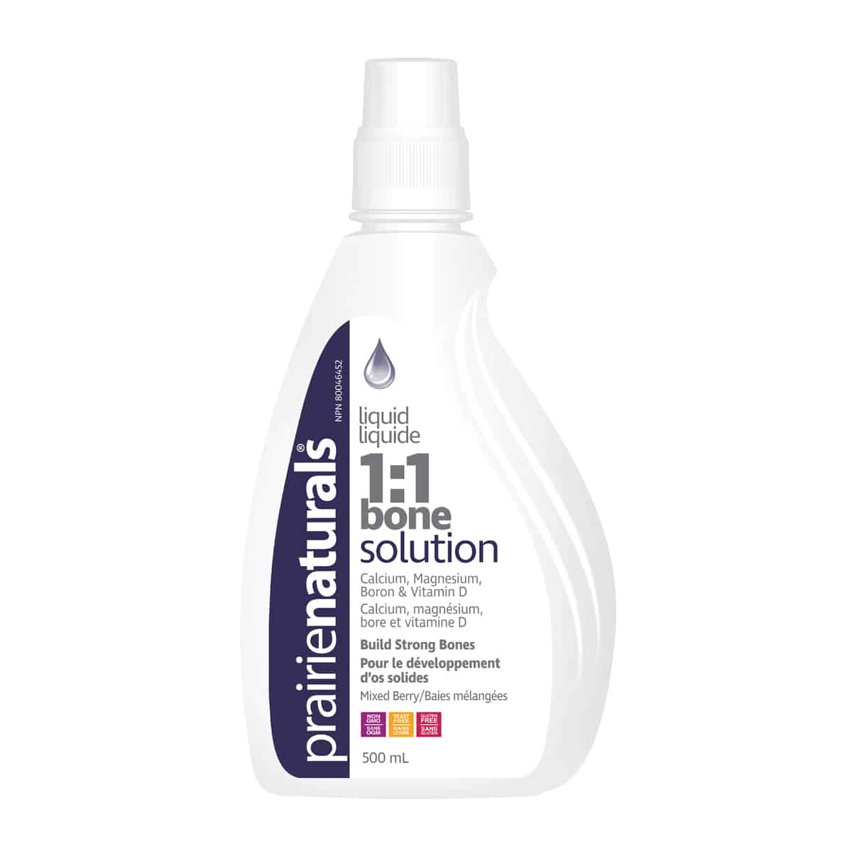 Prairie Naturals - Liquid Ionic Bone Solution 1:1 Calcium, Magnesium, Boron, & Vitamin D - 500mL