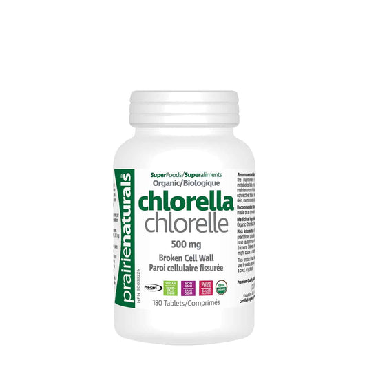 Prairie Naturals - Organic Chlorella Broken Cell Wall - 180 Tablets