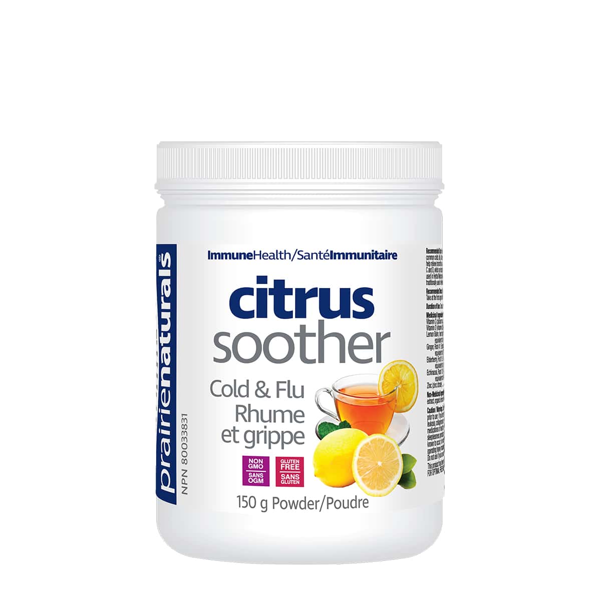 Prairie Naturals - Citrus Soother Cold & Flu Hot Immune-Boosting Drink
with Elderberry, Zinc, Vitamins D & C, & Lemon Balm - 150g