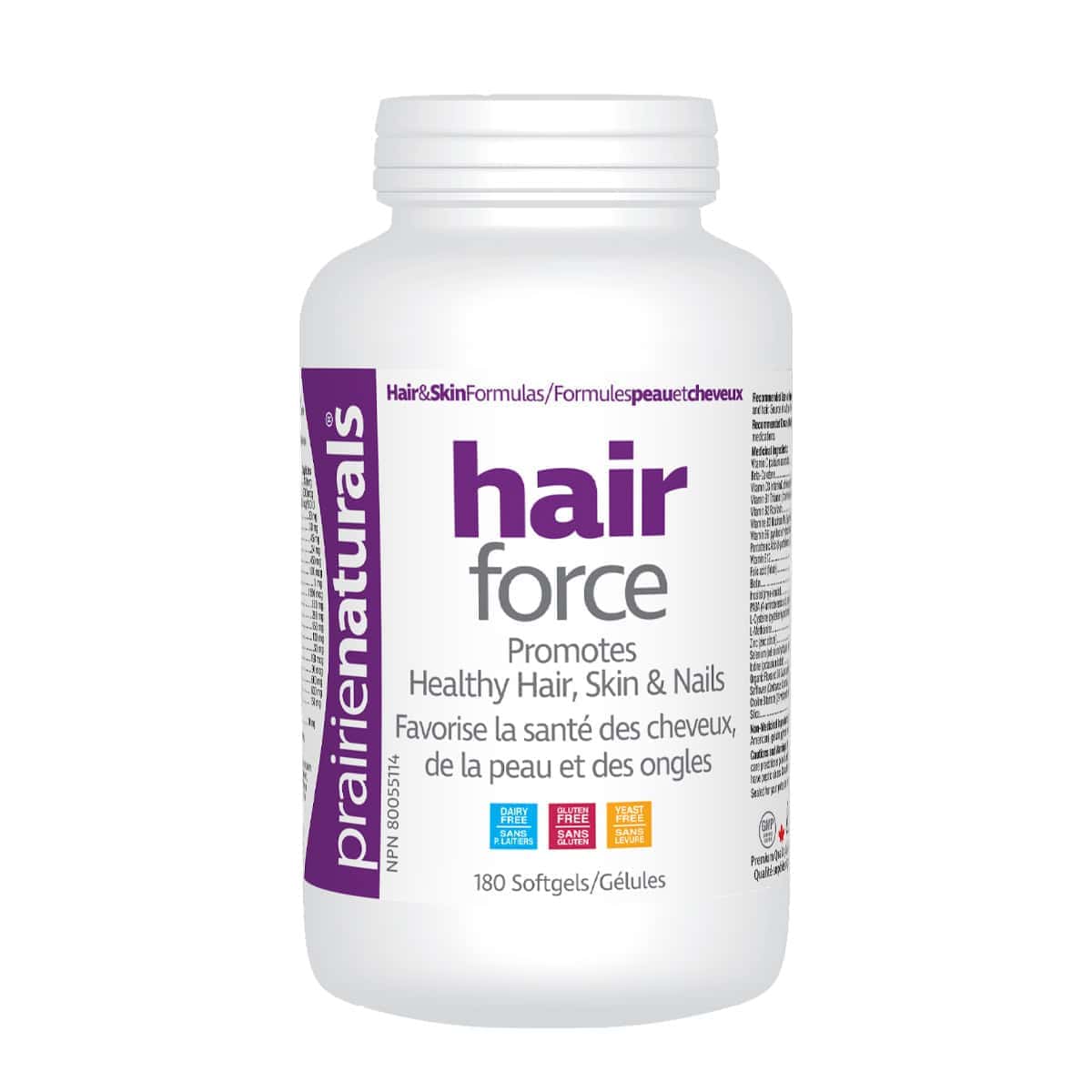 Prairie Naturals - Hair-Force Multiple Vitamins, Minerals, & Co-Factors for Healthy Hair - 180 Softgels