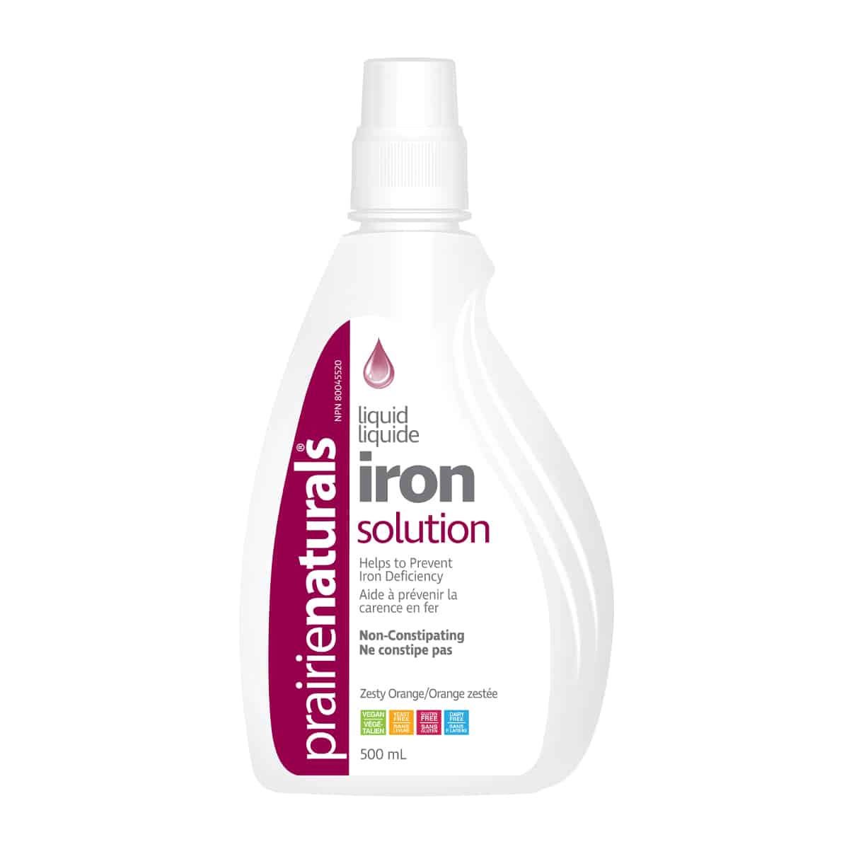 Prairie Naturals - Liquid Ionic Iron Solution with Vitamin B12 - 500mL