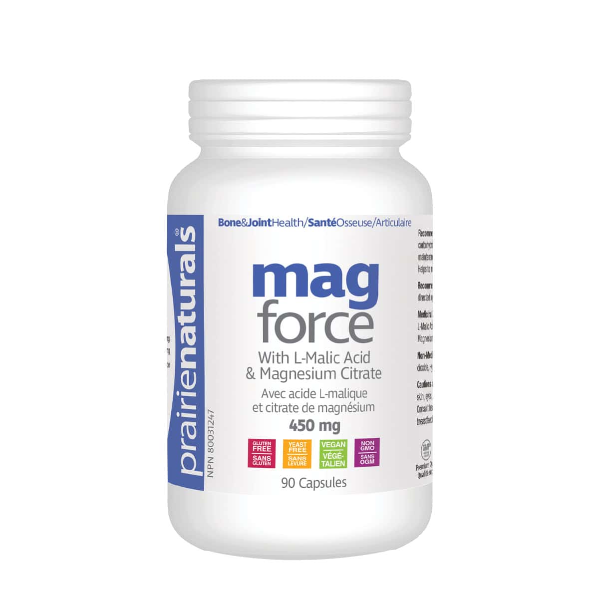 Prairie Naturals - Mag-Force Magnesium & Malic Acid - 90 Capsules