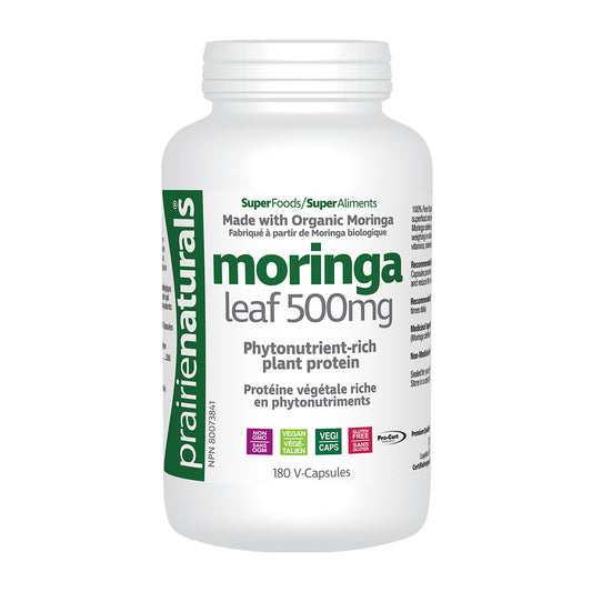 Prairie Naturals - Organic Moringa Leaf - 180 V-Caps