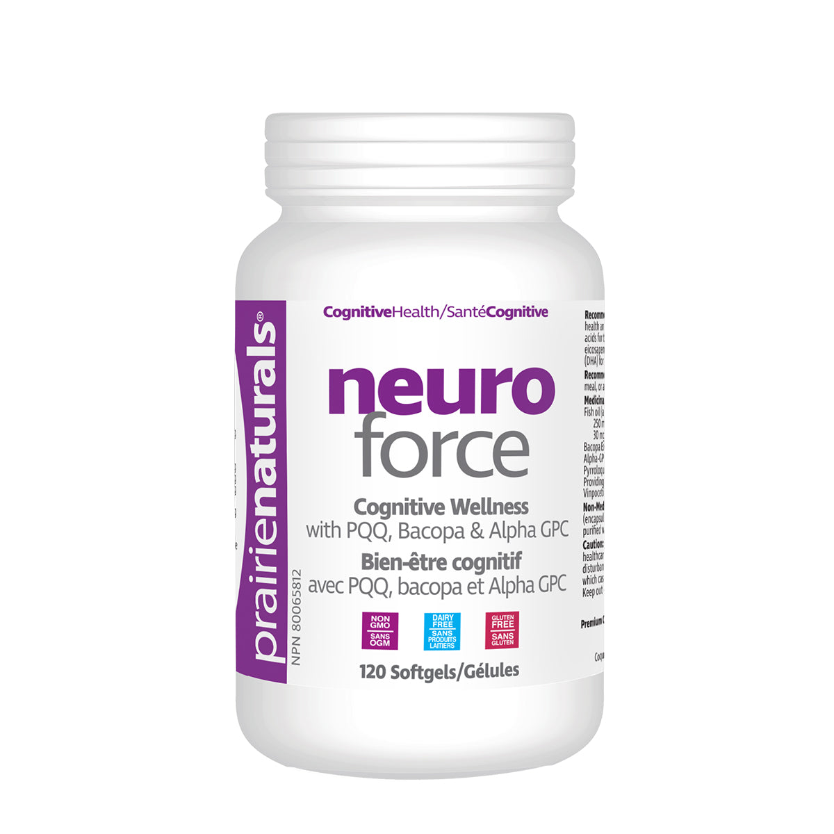 Prairie Naturals - Neuro-Force Cognitive Health Blend with PQQ, Bacopa, & Alpha GPC - 120 Softgels