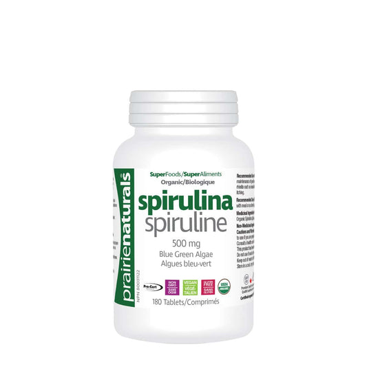 Prairie Naturals - Organic Spirulina Blue Green Algae - 180 Tablets